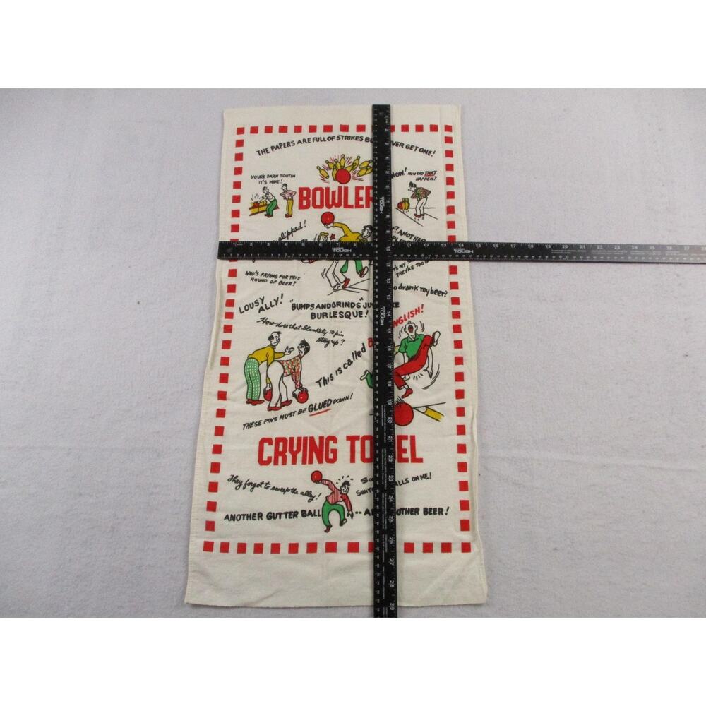 Bowler's Crying Towel Multicolor Cotton Retro Bowling Kitchen Tea Towel Humor - Picture 11 of 14